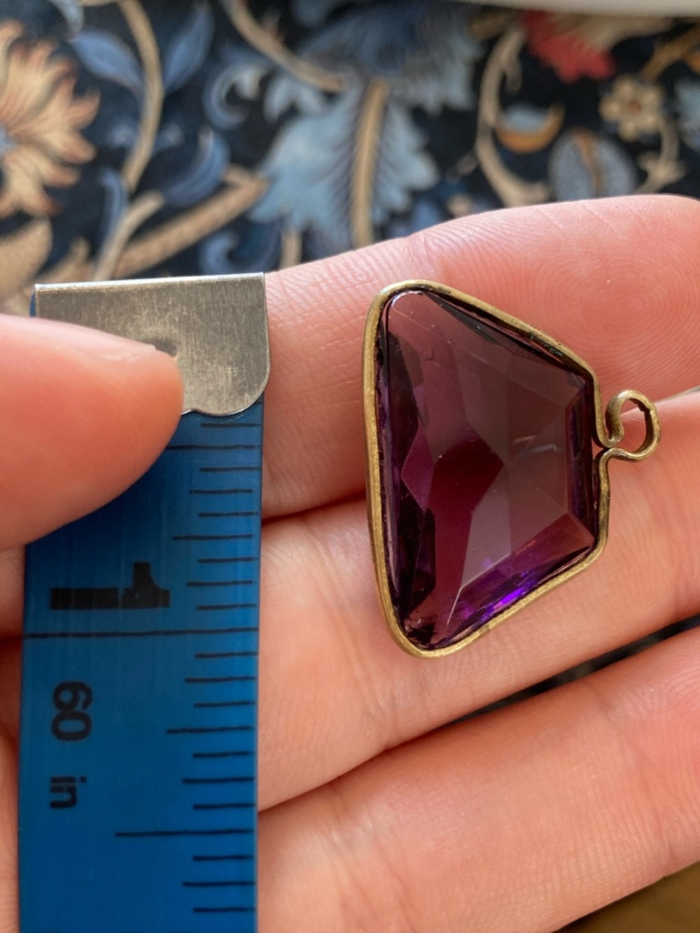 Antique Victorian Bezel Set Faceted Paste Glass Fob Charm Pendant - Picture 6 of 8